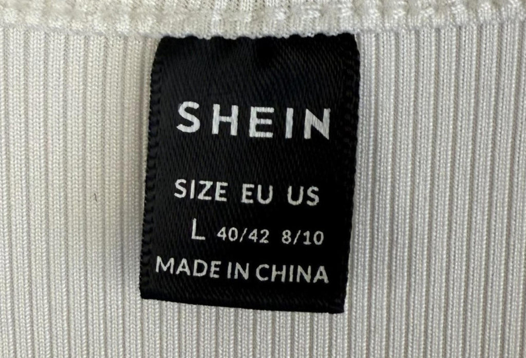 SHEIN Womens Dress Sz Large (runs small) White with Floral with Belt