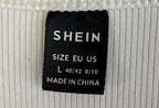 SHEIN Womens Dress Sz Large (runs small) White with Floral with Belt