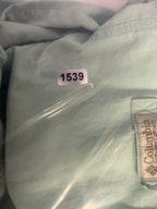 Columbia PFG 2XL XXL Solid Short Sleeve Button-Down Shirt Green Fishing Pockets