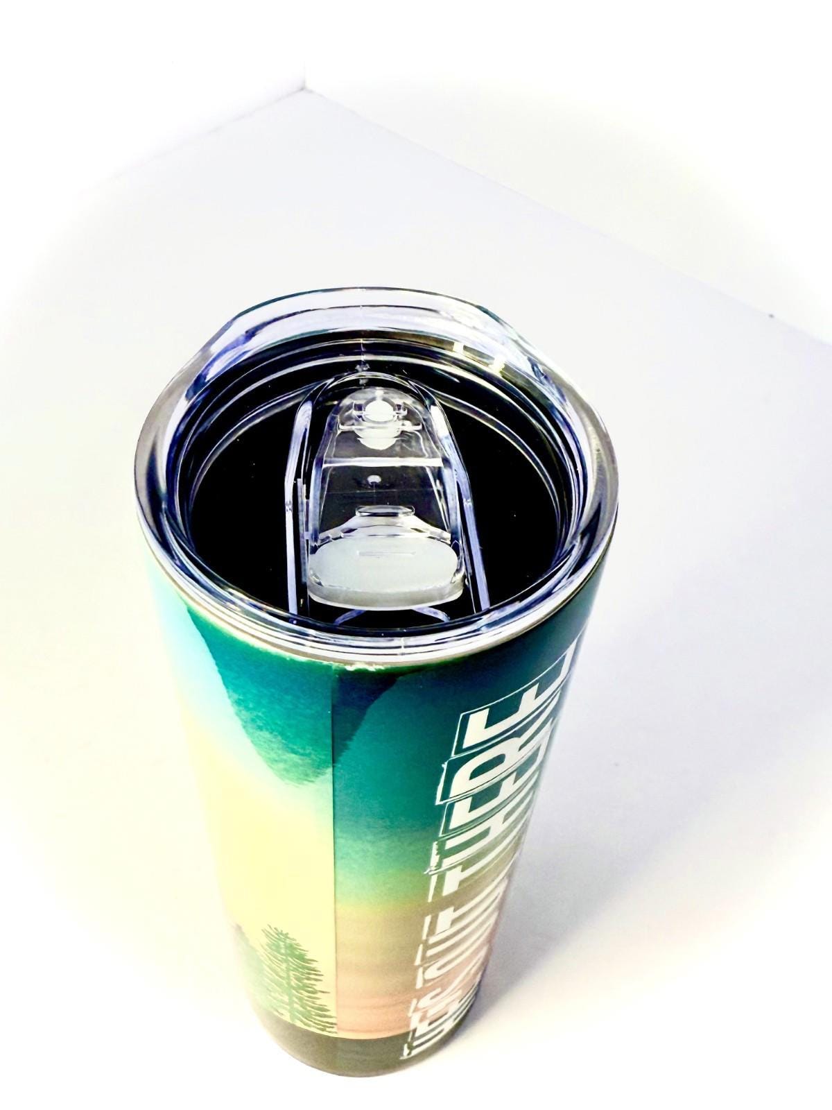 20 oz He's Out There Stainless Steel Tumbler with Lid, Straw