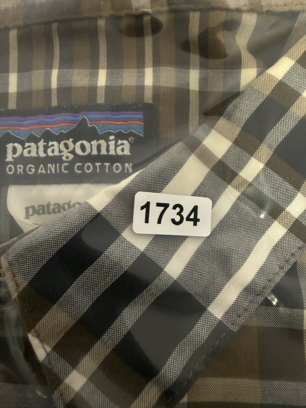 Patagonia Mens Large Organic Cotton Plaid Short Sleeve Button Down Shirt Brown