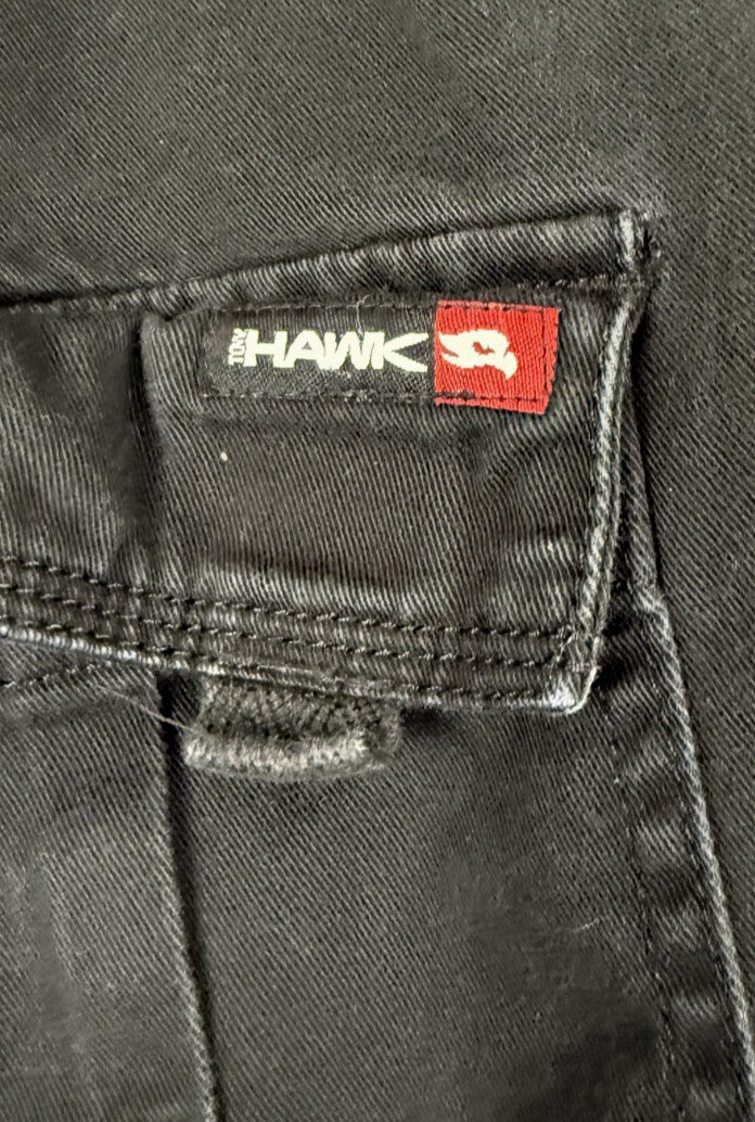 Tony Hawk Mens Size 34 Cargo Shorts Black Cotton Skateboarding Utility