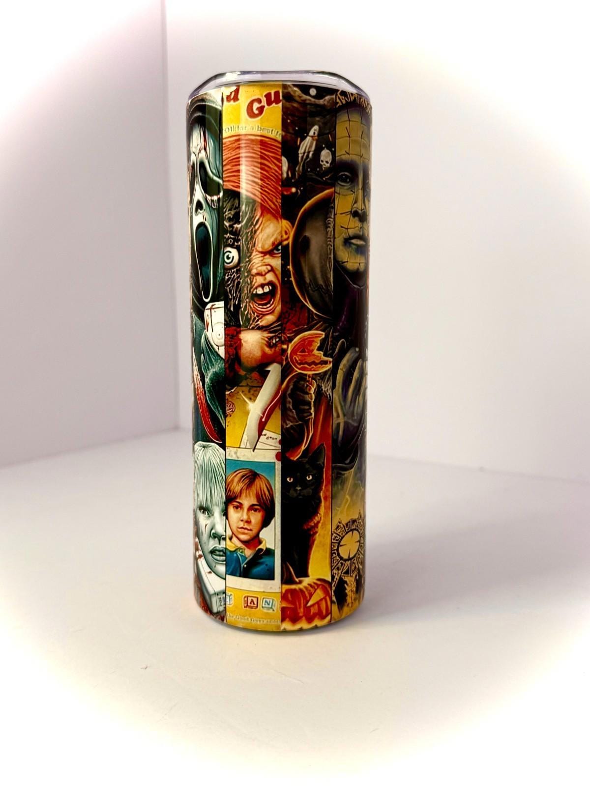 20 oz Collection of Horrors Stainless Steel Tumbler with Lid, Straw Halloween