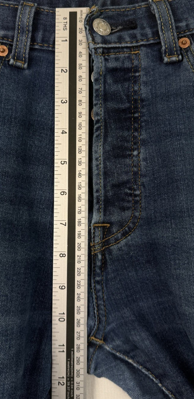 Levis 501 Jeans Mens 31x30 Blue Denim Button Fly Straight Leg Stretch Casual