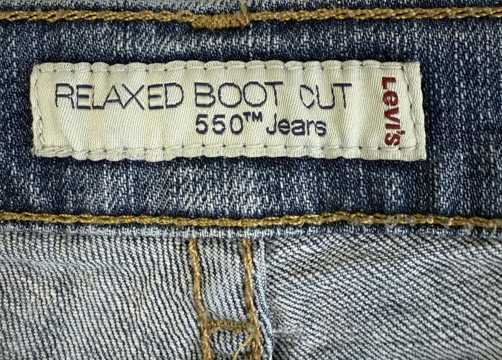 Levis 550 Relaxed Bootcut Womens Jeans Size 16M Blue Denim Stretch Mid Rise