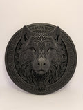 3D Printed Wolf Runes Large Plaque - Black