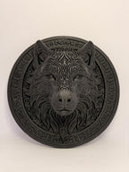 3D Printed Wolf Runes Large Plaque - Black