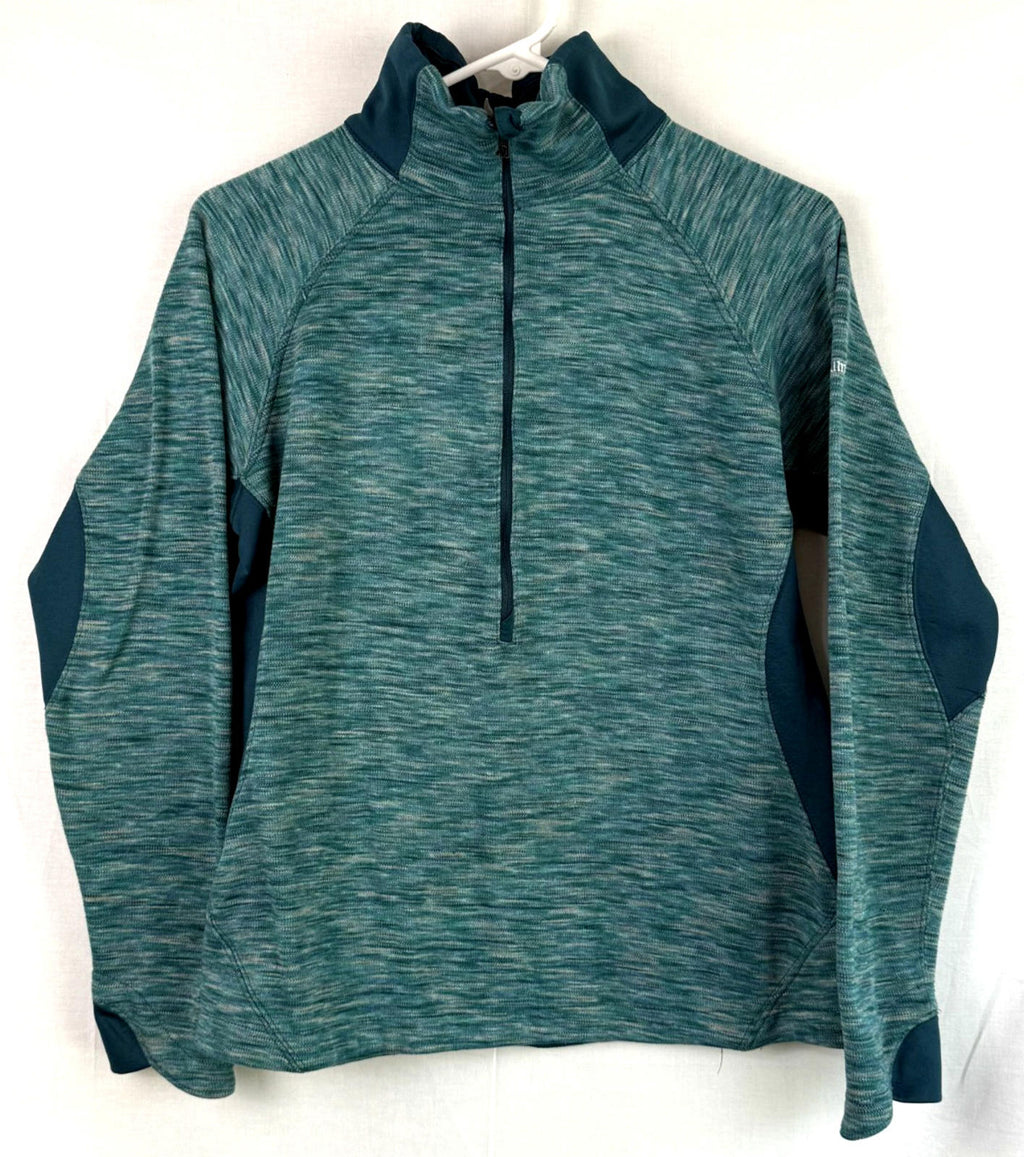 Columbia Sweater Womens Sz Large Green Half Zip Comfort Outdoors Ladies