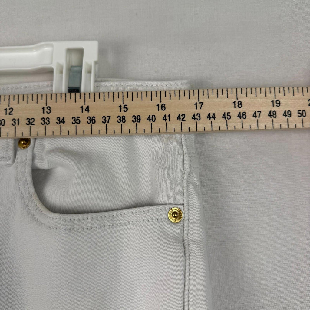 MICHAEL KORS Womens White Izzy Skinny Jeans - Size  Golden Logo