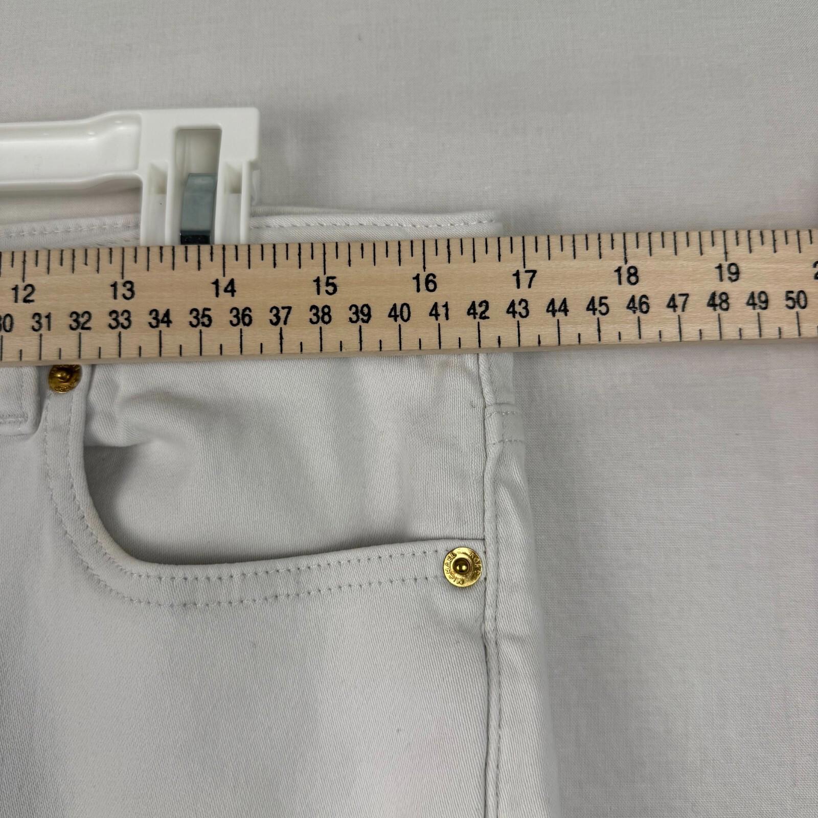 MICHAEL KORS Womens White Izzy Skinny Jeans - Size  Golden Logo