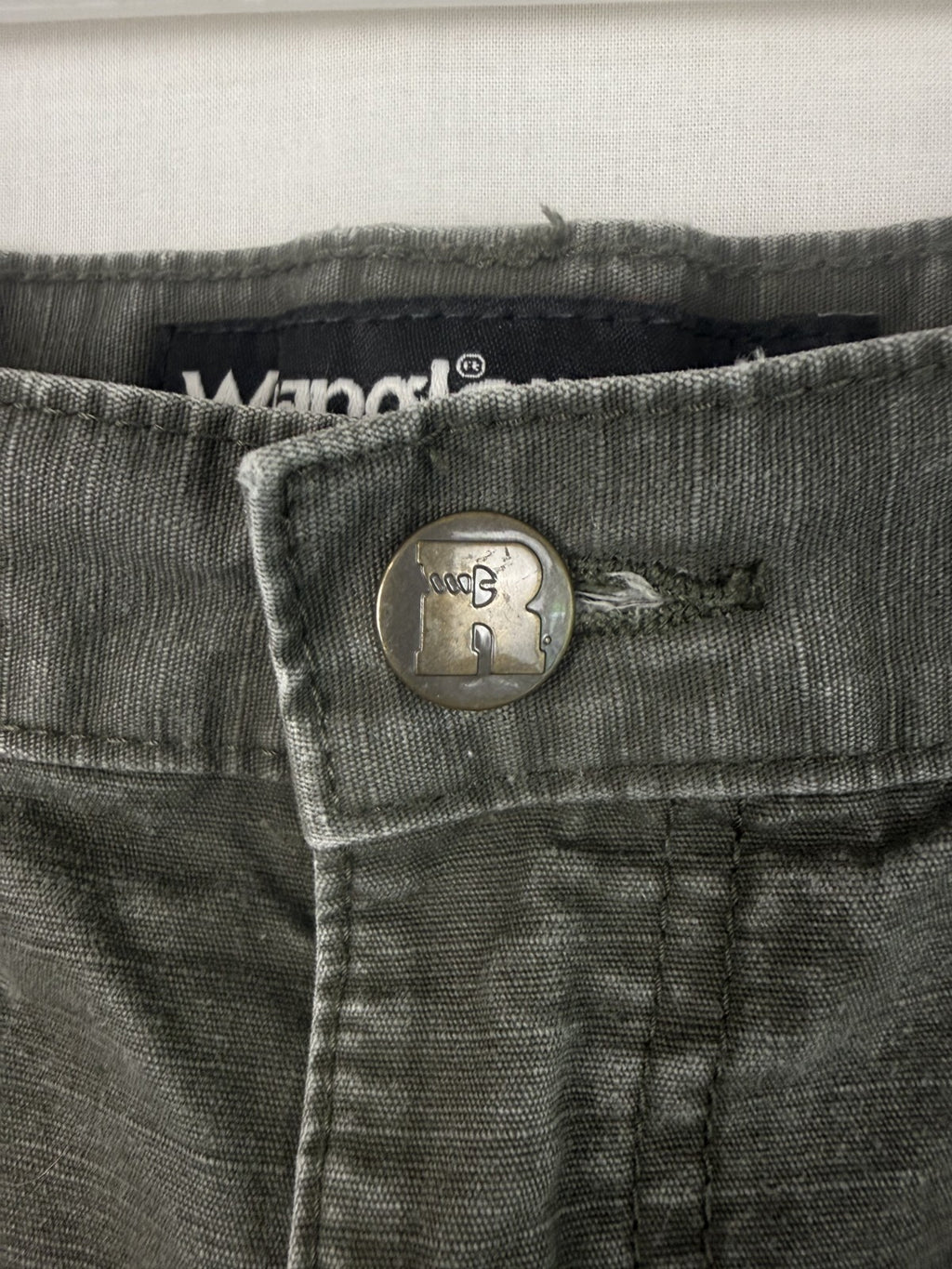 Wrangler Pants Mens 38x30 Grey Carpenter Canvas Utility Workwear Cotton Casual