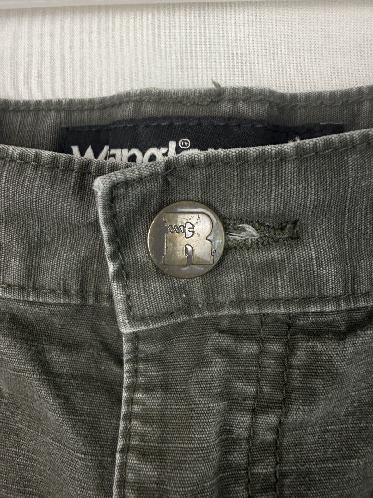 Wrangler Pants Mens 38x30 Grey Carpenter Canvas Utility Workwear Cotton Casual