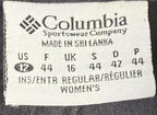 Columbia Womens 12 Corduroy Pants Flat Front Black