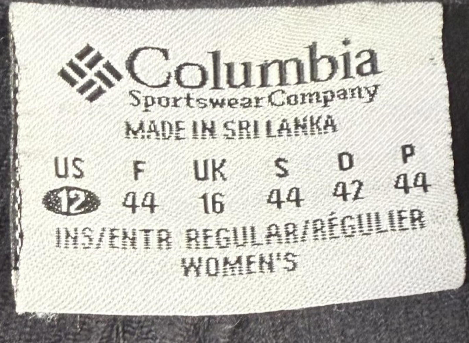 Columbia Womens 12 Corduroy Pants Flat Front Black