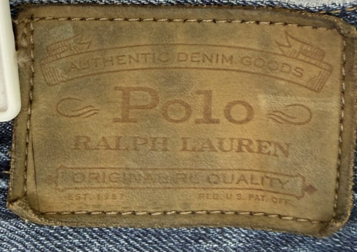 RARE Ralph Lauren Mens Sz 36 Jeans The Sullivan Slim Crop Crest Hem Button Fly