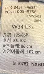 Levis 511 Blue Jeans Mens Size 34 x 32 Slim Straight Fit Cotton Blend Denim