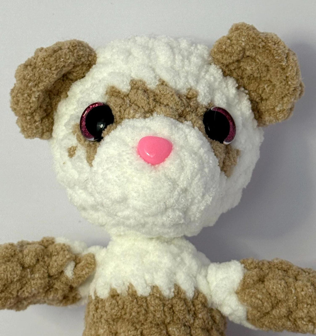 Crocheted Ferret Brown and White
