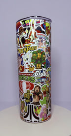 20 oz I Love the 80's  Stainless Steel Tumbler with Lid, Straw