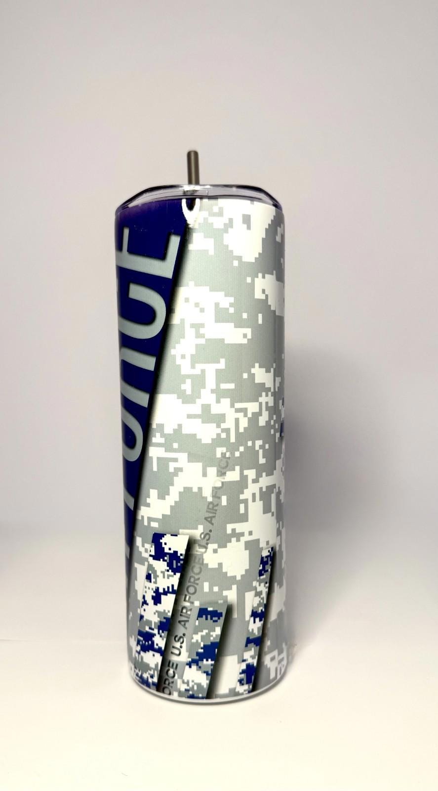 20 oz Air Force Stainless Steel Tumbler with Lid, Straw