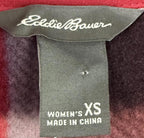Eddie Bauer Womens Fleece Sz XS 1/4 Zip Pullover NEW Berry Plaid NEW Red/Pink