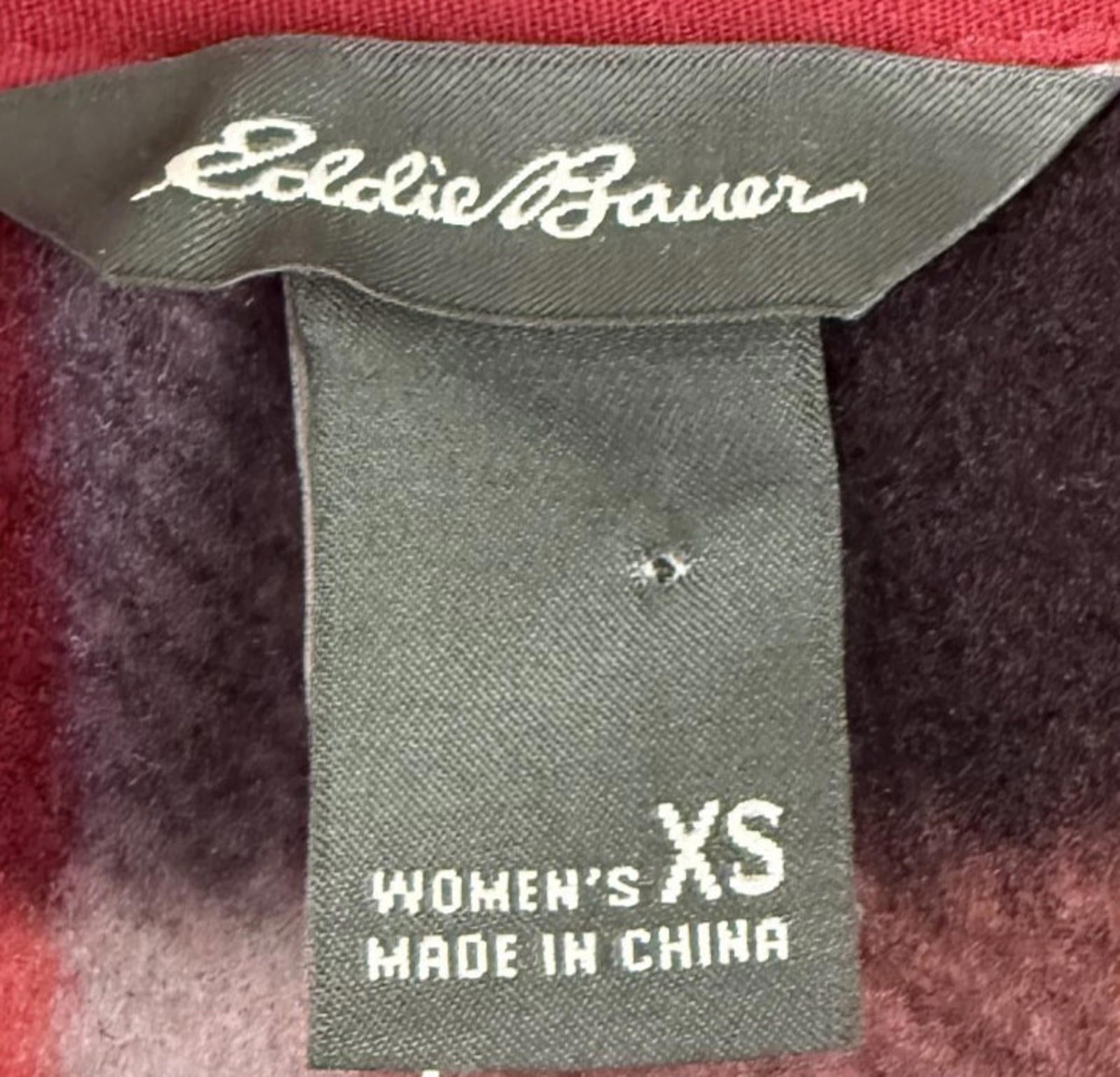 Eddie Bauer Womens Fleece Sz XS 1/4 Zip Pullover NEW Berry Plaid NEW Red/Pink