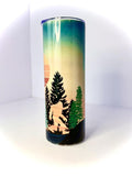 20 oz He's Out There Stainless Steel Tumbler with Lid, Straw