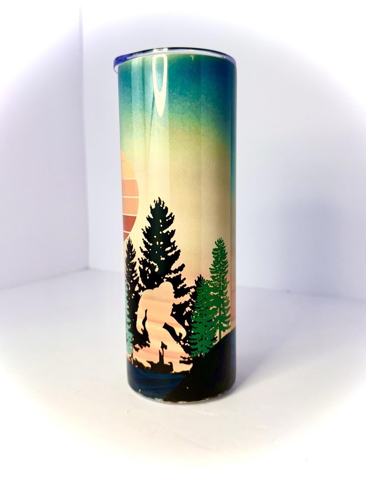 20 oz He's Out There Stainless Steel Tumbler with Lid, Straw