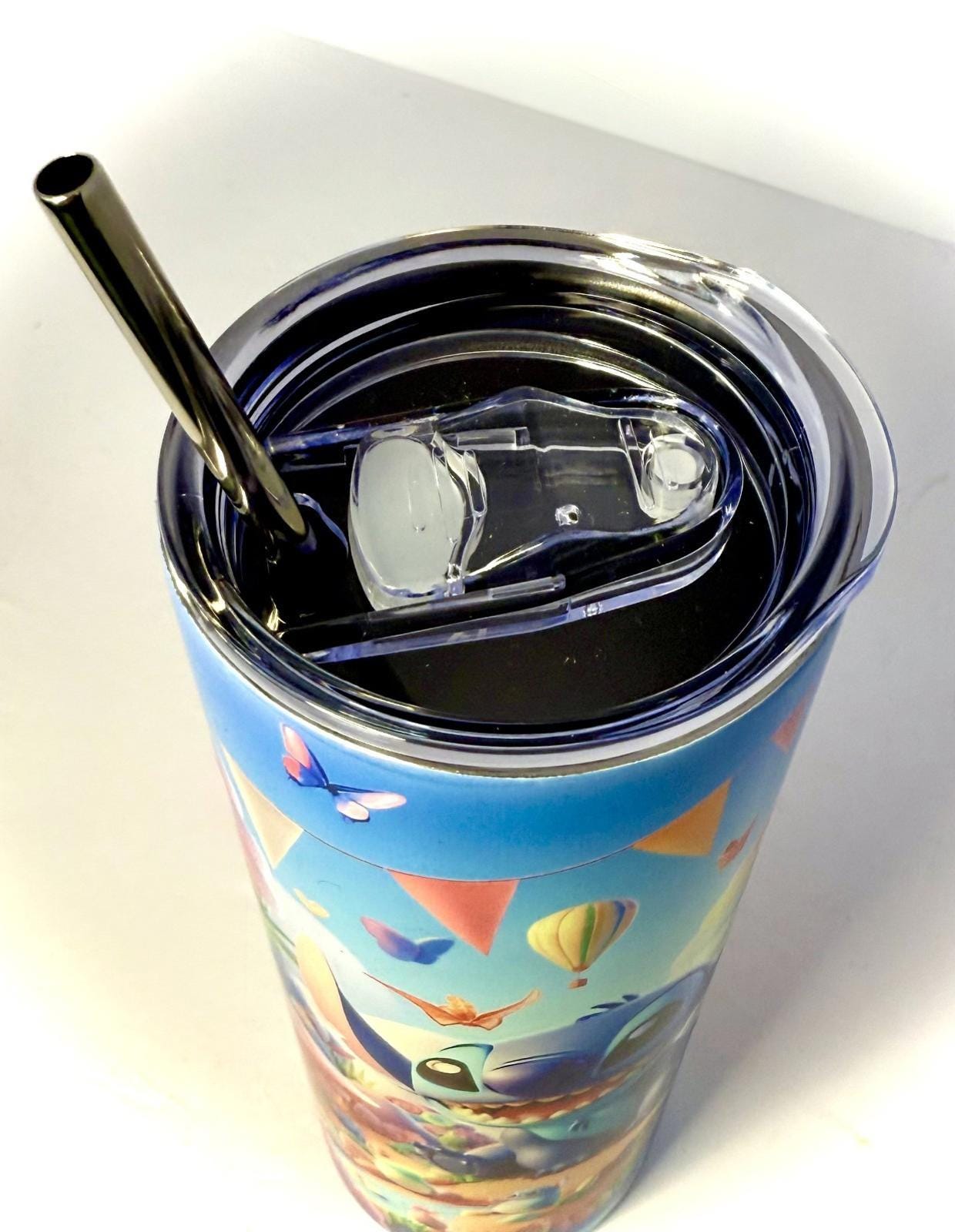 20 oz Stitch Stainless Steel Tumbler with Lid, Straw