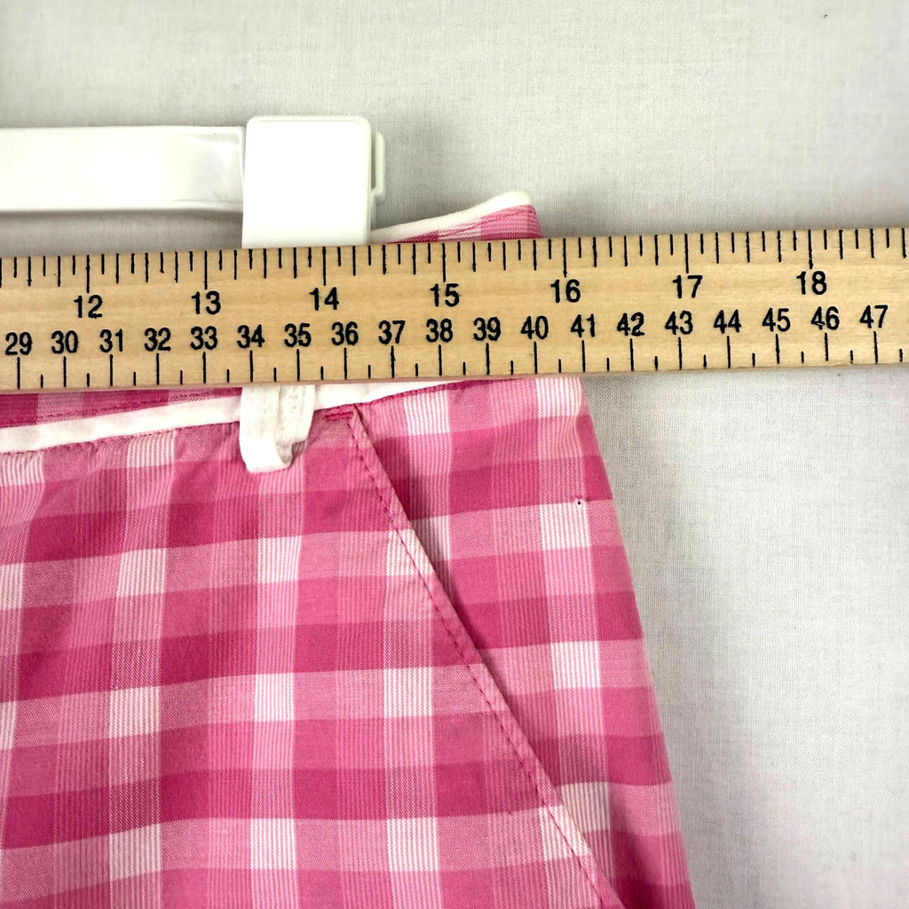 Puma Sport lifestyle Pink/white Plaid Womens Bremuda Shorts Size 8