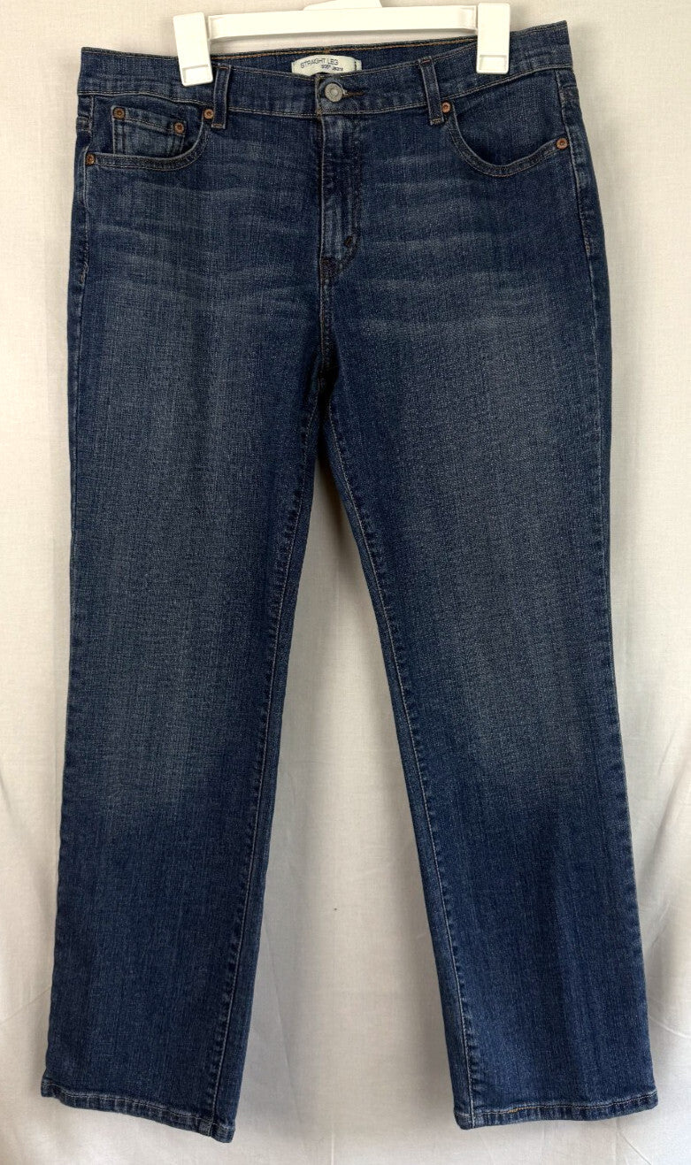 Levis 505 Womens Jeans Straight Leg Size 14 S Short Blue