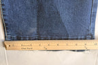☆ Flamingo Women's Low-Rise Bootcut Denim Jeans Size Small Blue Raw Hem