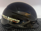 Harley-Davidson Racing Burnout Half Helmet Sz XXL Black Orange Stripe Skull Cap