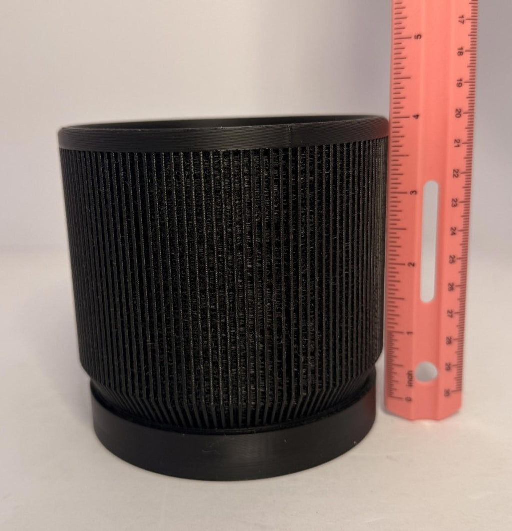 3D Printed Modern Planter - 4 Inch - Indoor - Black with removable bottom