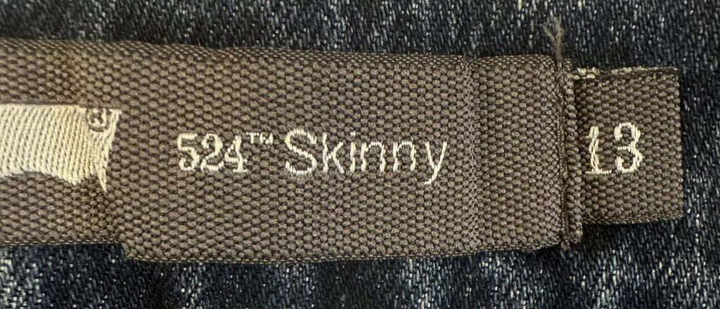 Levi's 524 Skinny Jeans Womens Size 13 Dark Wash Stretch Whiskered