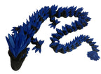 3D Printed Crystal Dragon -PLA- Black and Blue - 2 Ft Long - Articulated dragon
