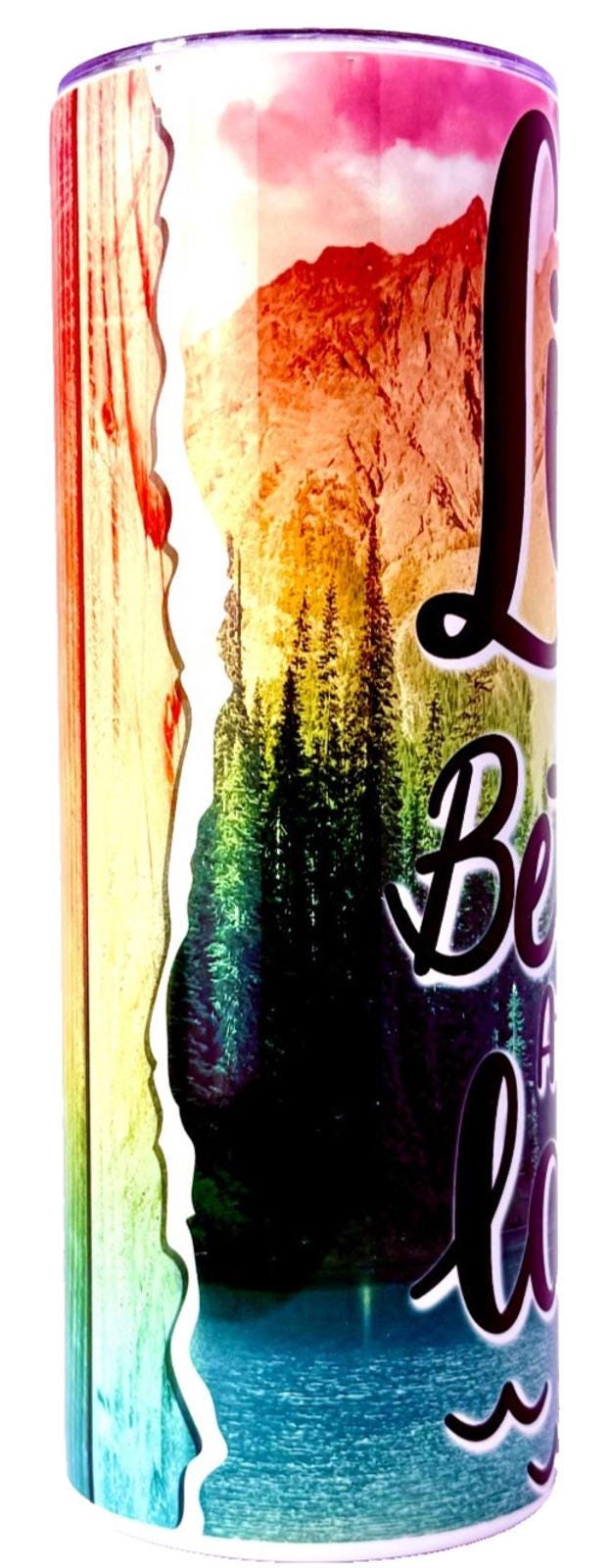 20 oz Life Is Better At The Lake Stainless Steel Tumbler with Lid, Straw, Brush