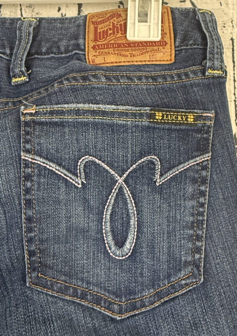 Lucky Brand Dungarees Lola Straight Womens Jeans Size 28 Denim Blue
