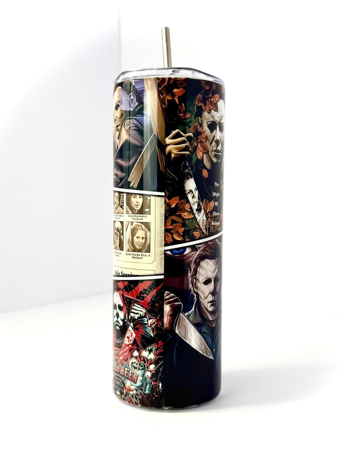 20 oz Michael Myers Stainless Steel Tumbler with Lid, Straw