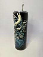 20 oz Viking Skull Stainless Steel Tumbler with Lid, Straw