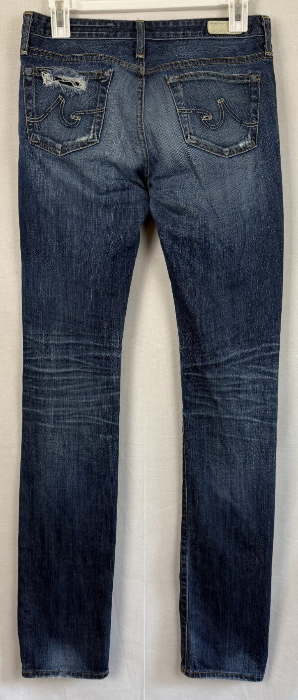 AG Adriano Goldschmied Premiere Skinny Straight Jeans Womens Size 27R Distressed