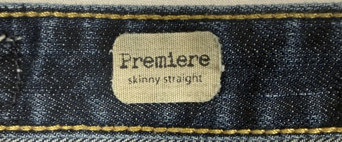 AG Adriano Goldschmied Premiere Skinny Straight Jeans Womens Size 27R Distressed