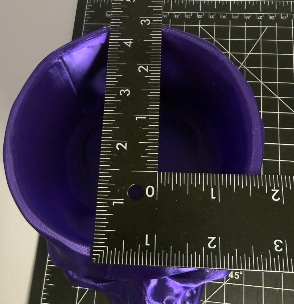 3D Printed Skull-Shaped Bowl - PLA - Purple