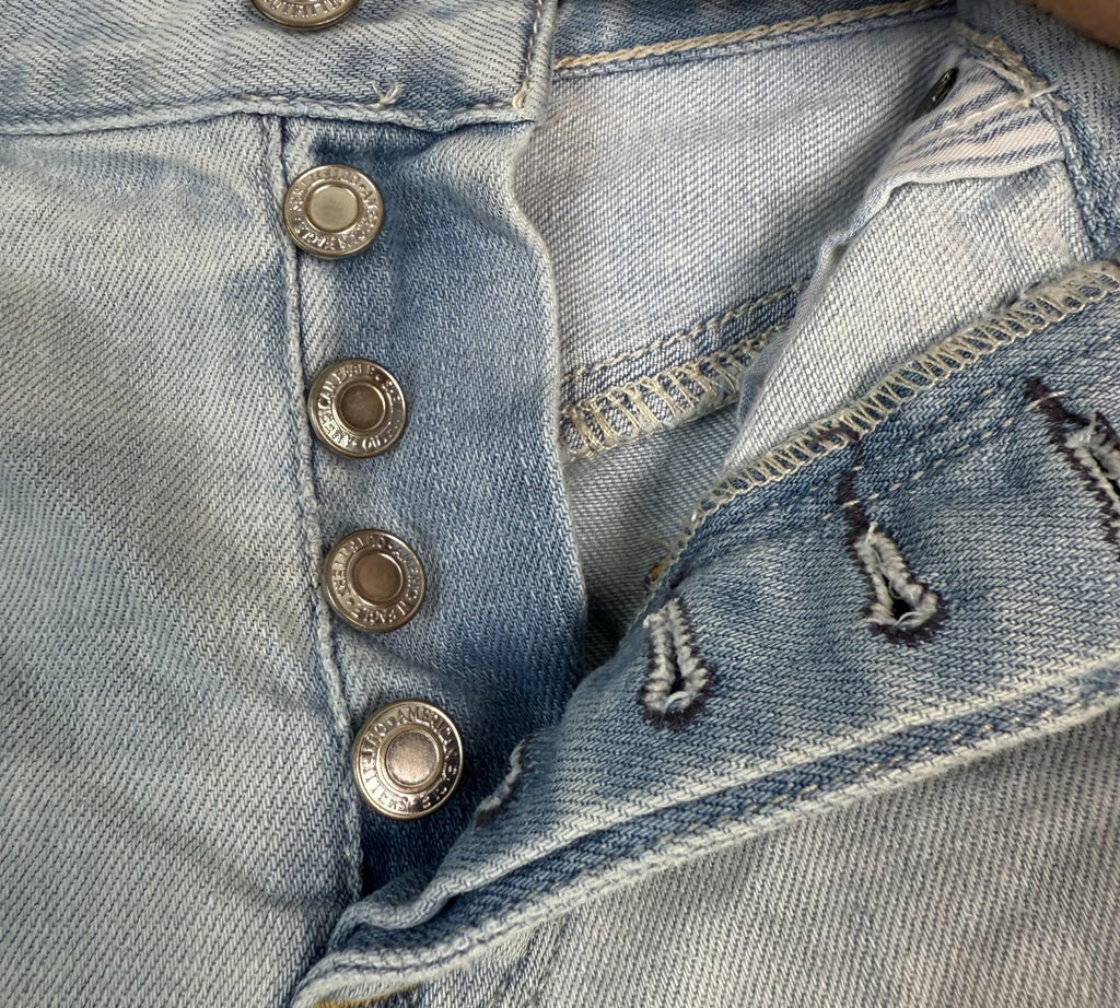 American Eagle Womens Shorts Sz 0 Button Fly Vintage HiRise Festival Distressed