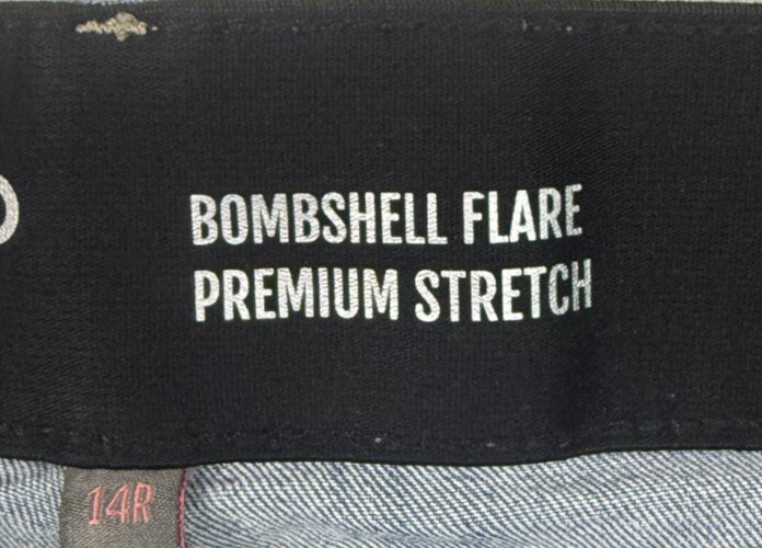 Torrid Bombshell Flare Premium Stretch Womens 14R Jeans Blue Med Wash High Rise
