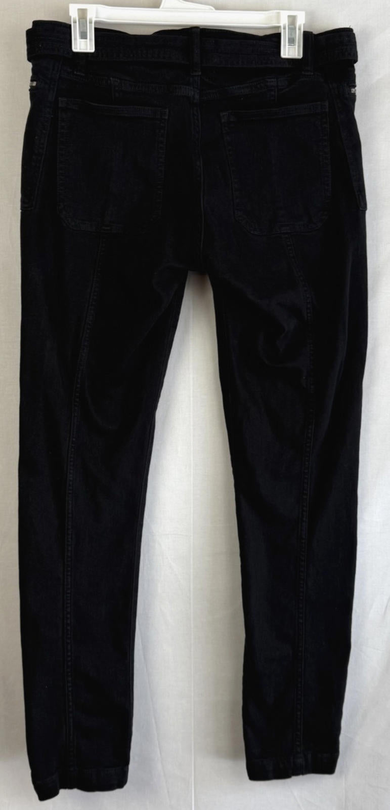 Banana Republic Mid Rise Skinny Jeans Womens Size 30L Black ~zip pockets w/ belt