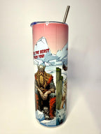 20 oz Mighty Viking Stainless Steel Tumbler with Lid, Straw