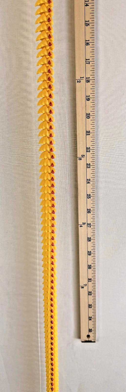 3D Printed LONG Dragon/Snake - PLA - Yellow and Red - 5 Feet 4 Inches