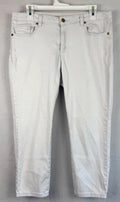 MICHAEL KORS Womens White Izzy Skinny Jeans - Size  Golden Logo