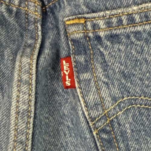 Levis 501 Cutoff Shorts Womens W25 Blue Distressed Mid Rise Button Fly Raw Hem