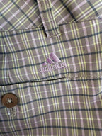 Adidas Womens Shorts sz 2 plaid green pink grey